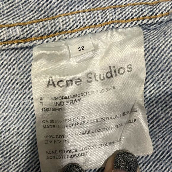 ACNE Studios Denim Top Jacket in Indigo Fray Size 32 / 00 US - Picture 12 of 13